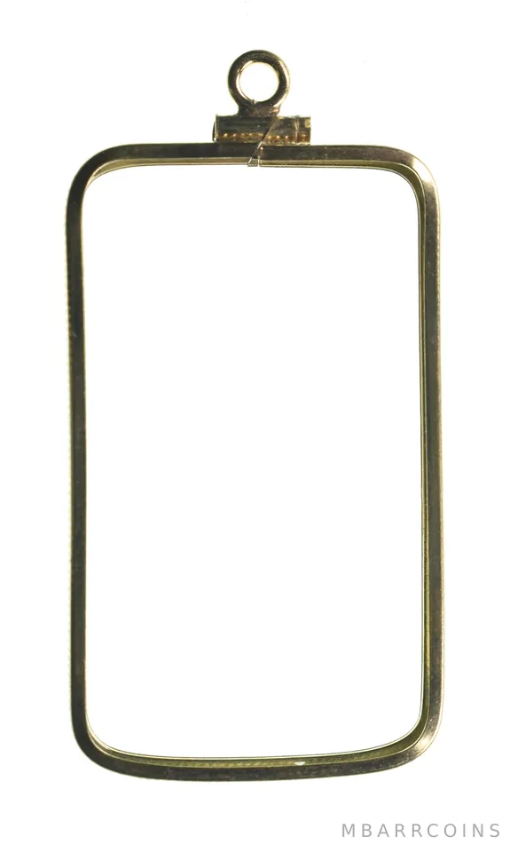 12K 41mm Gold Filled 1 Oz Gold Bar Bezel Pendant Frame Edge *1468