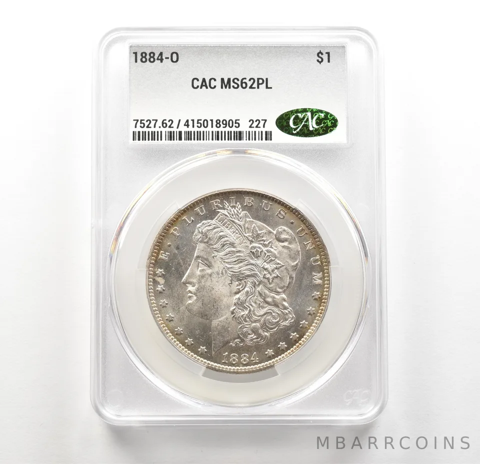 1884-O Morgan Silver Dollar MS62 PL CAC CACg *6310