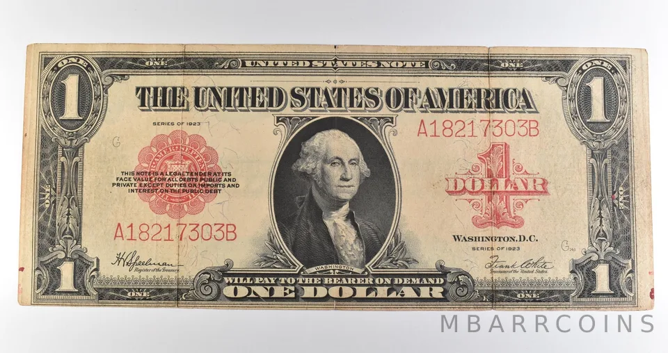 1923 $1 Legal Tender Large Note Red Seal *3586