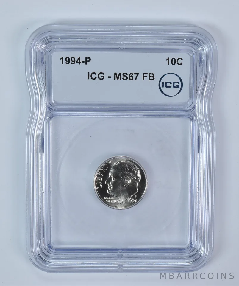1994-P Roosevelt Dime MS67 FB ICG