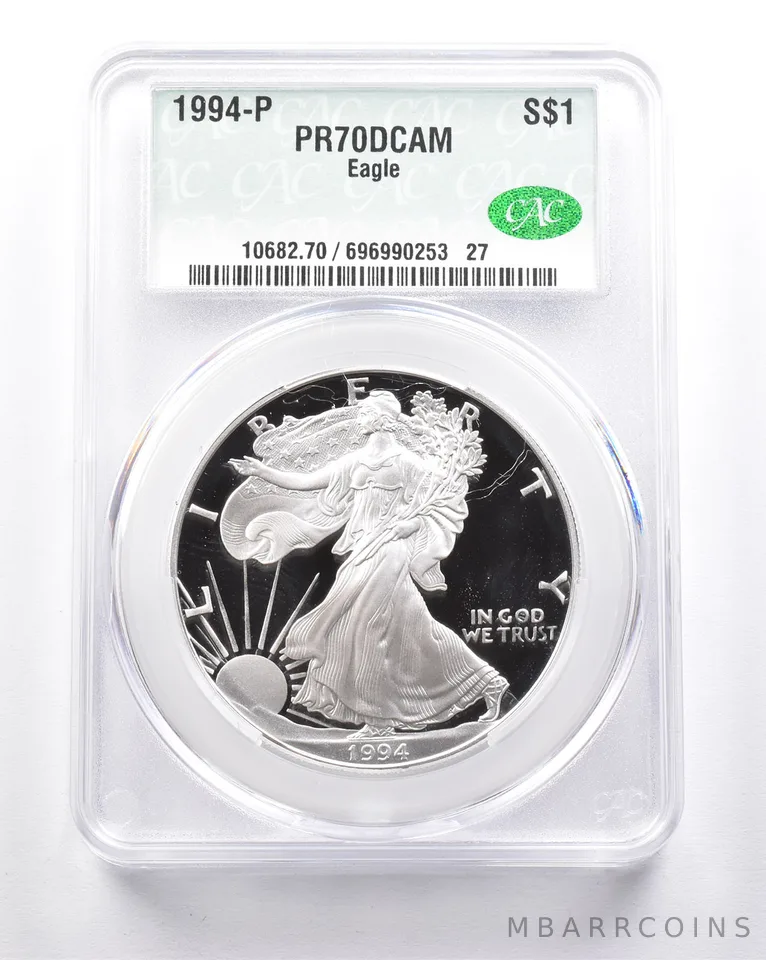 PR70 DCAM 1994-P American Silver Eagle CAC CACG *6291