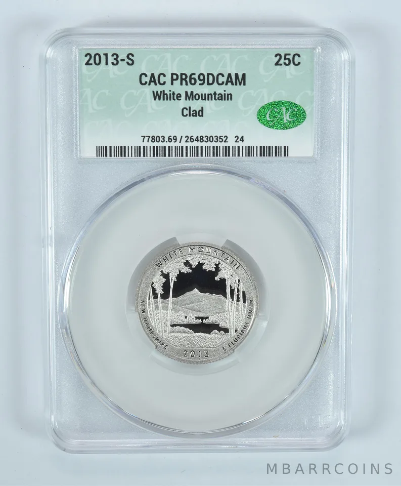 2013-S Washington Quarter White Mountain CLAD ATB PR69 DCAM CAC CACg