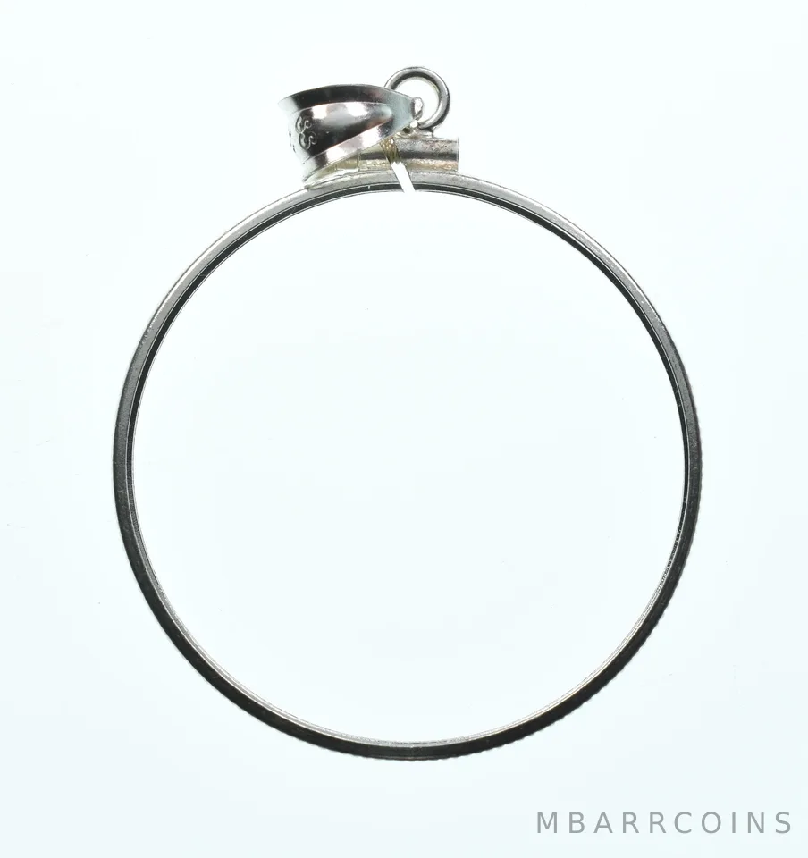 Sterling Silver 33 MM $1 Canadian Coin Bezel Pendant Frame Edge *2176