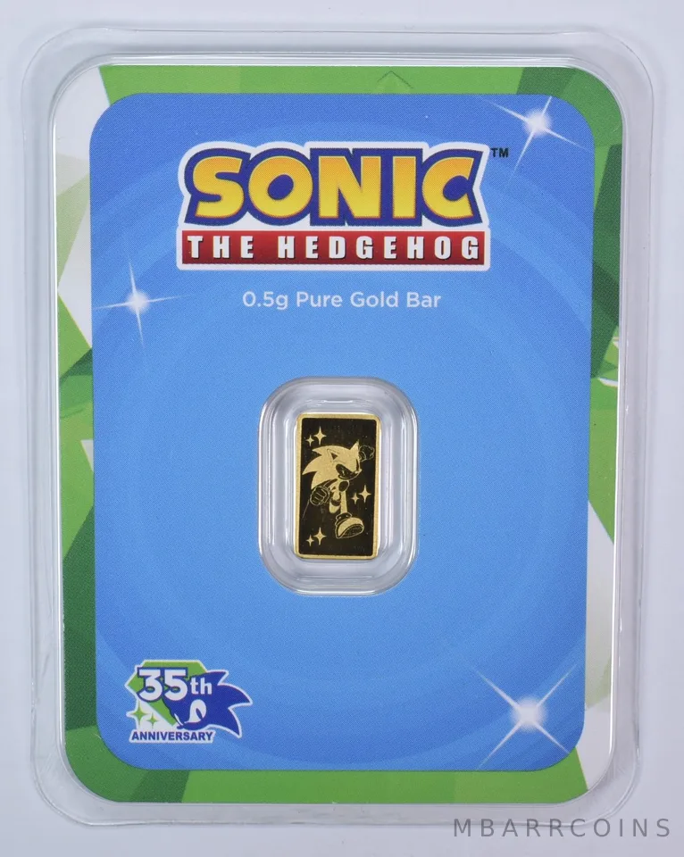 0.5 Gram Gold Bar Sonic The Hedgehog In Assay