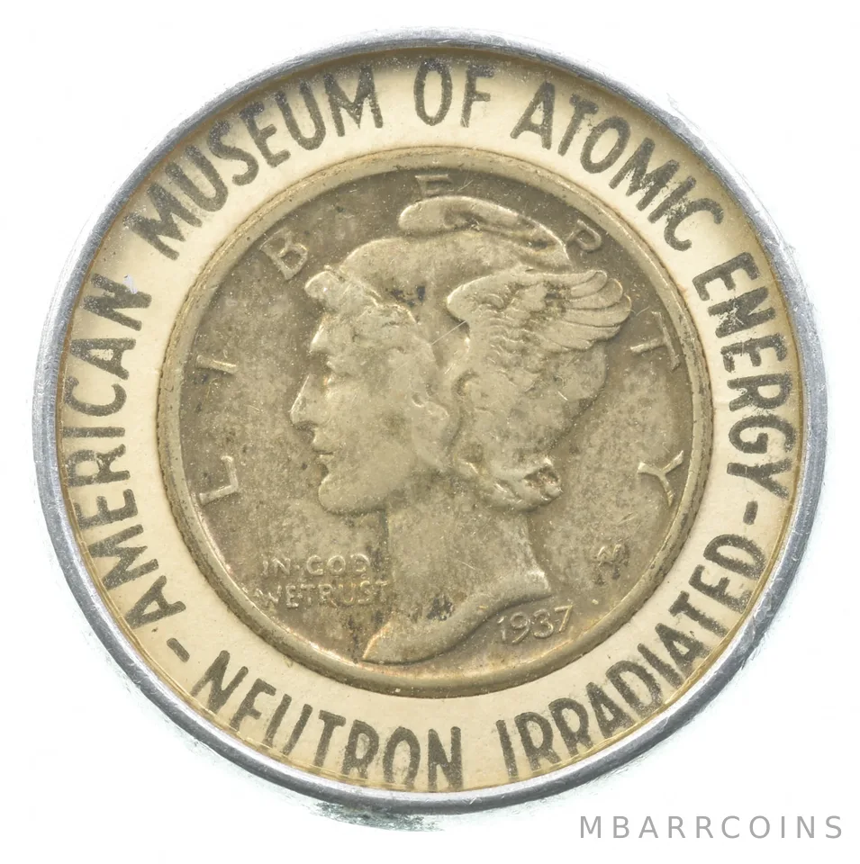 1937 Mercury Dime Museum Of Atomic Energy Neutron Irradiated *8740