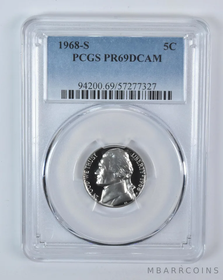 1968-S Jefferson Nickel PR69 DCAM PCGS Blue Label
