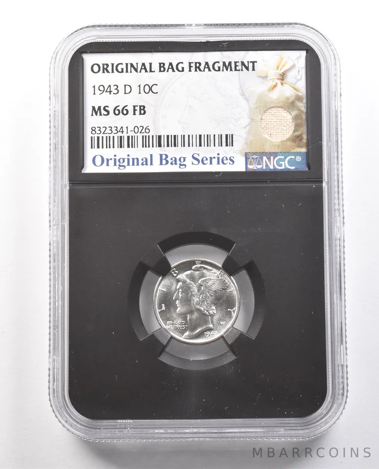 1943-D Mercury Dime Original Bag Fragment MS66 FB NGC *6140