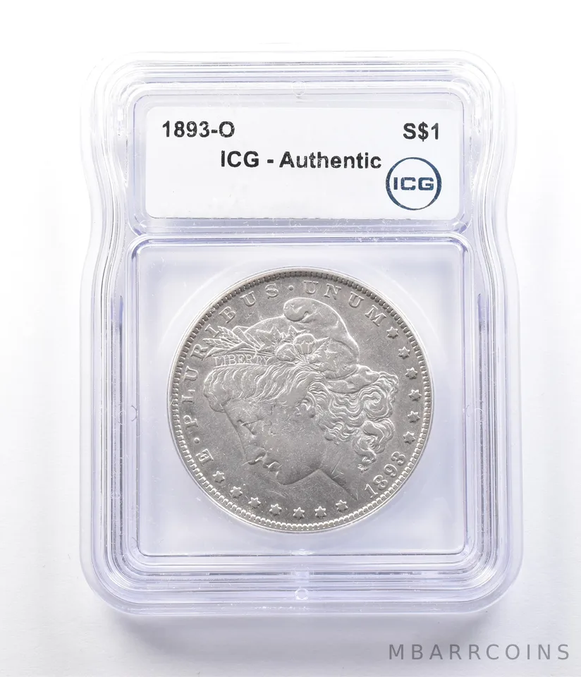 1893-O Morgan Silver Dollar Authentic ICG a2894