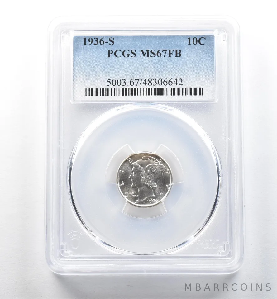 1936-S Mercury Dime MS67 FB PCGS PQ *2644