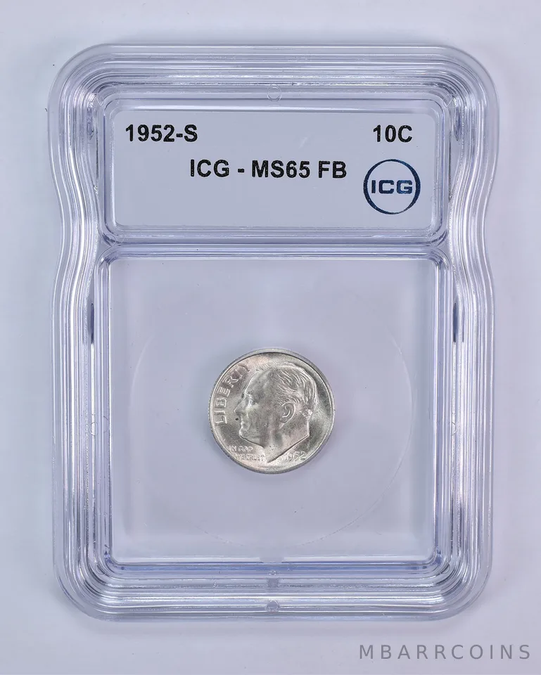 1952-S Roosevelt Dime MS65 FB ICG