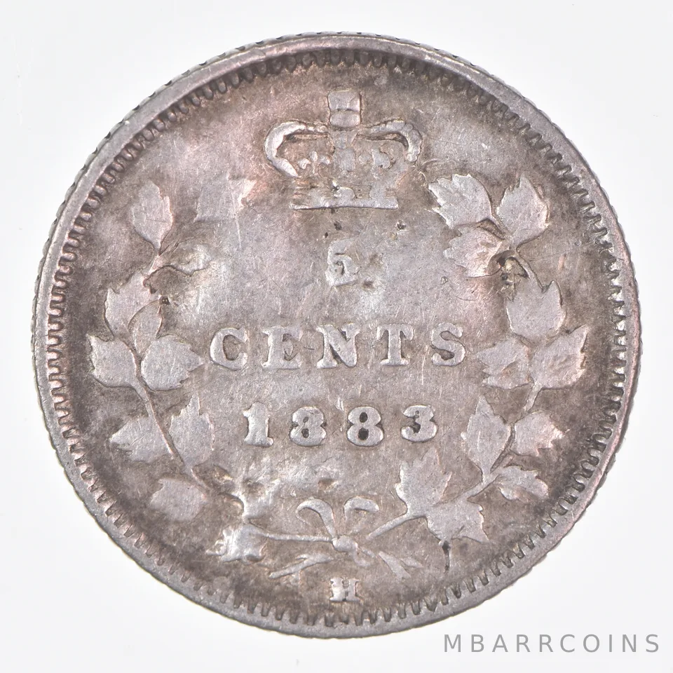 Better Date - 1883 Canada 5 Cents World Coin- Silver *268