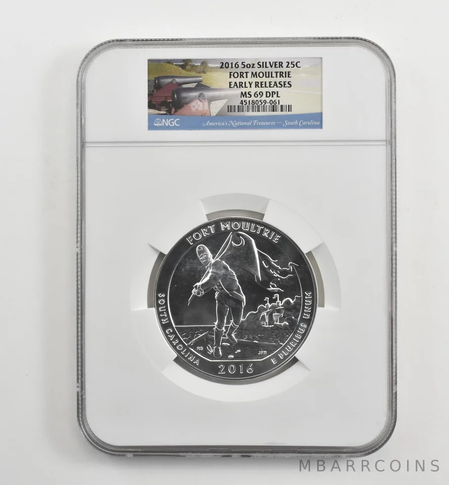 2016 5 Oz Silver Quarter America The Beautiful Fort Moultrie MS69 DPL NGC *1682