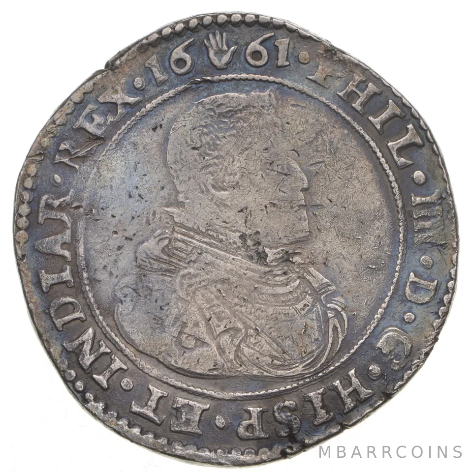 1661 Spanish Netherlands 1/2 Ducaton - Shipwreck *9581