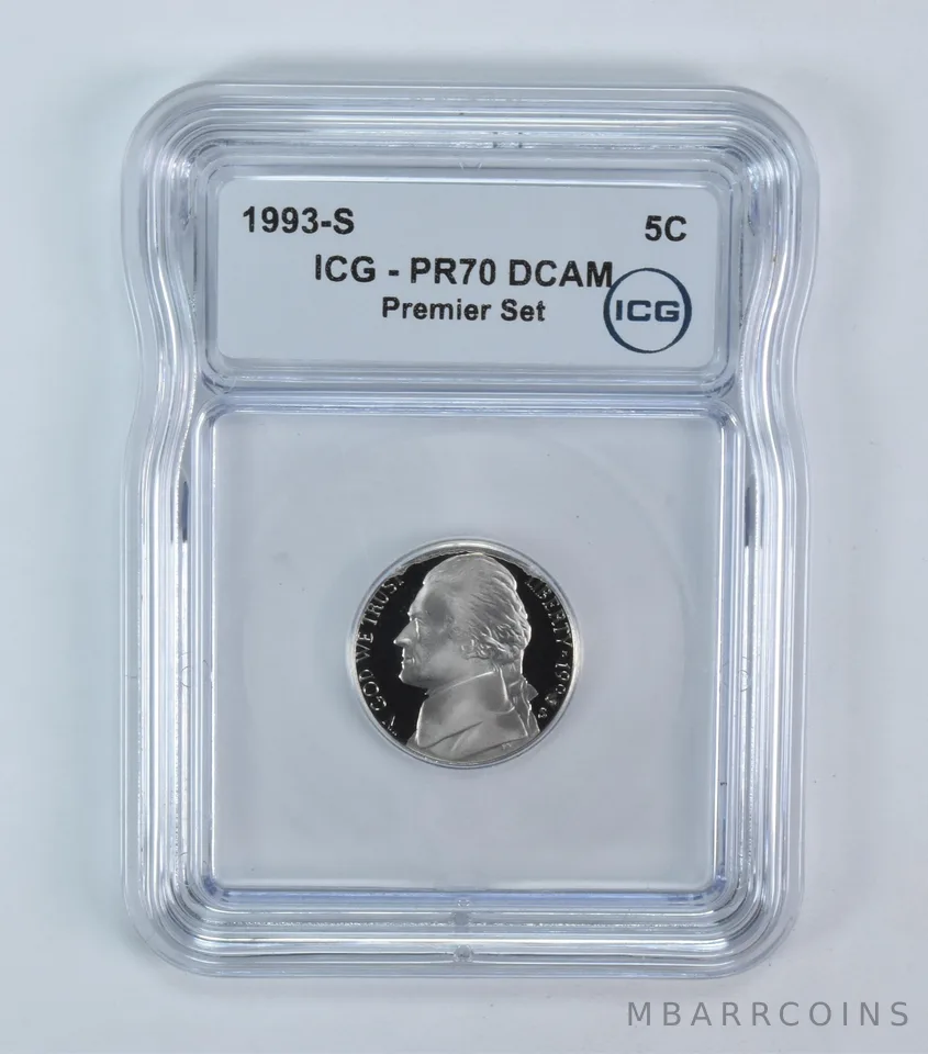 1993-S Jefferson Nickel Premier Set PR70 DCAM ICG