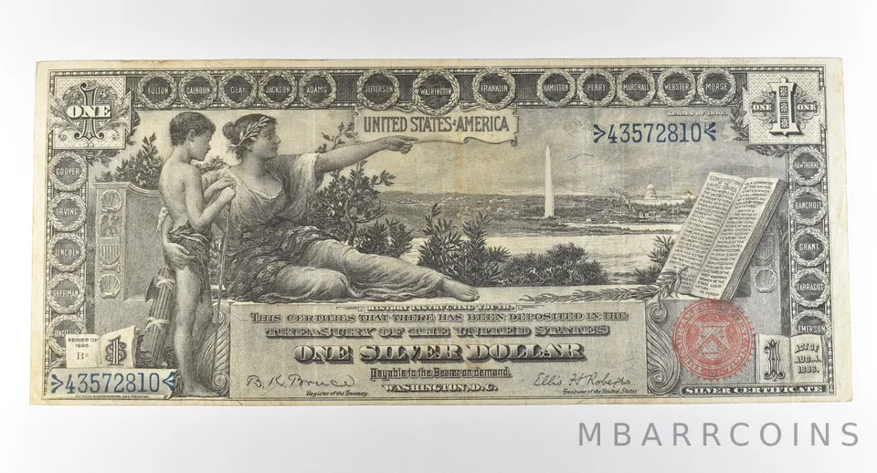 1896 $1 Silver Certificate Large Note Red Seal *3032