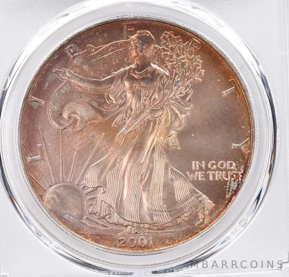 2001 American Silver Eagle MS68 PCGS Beautiful Tone *1187