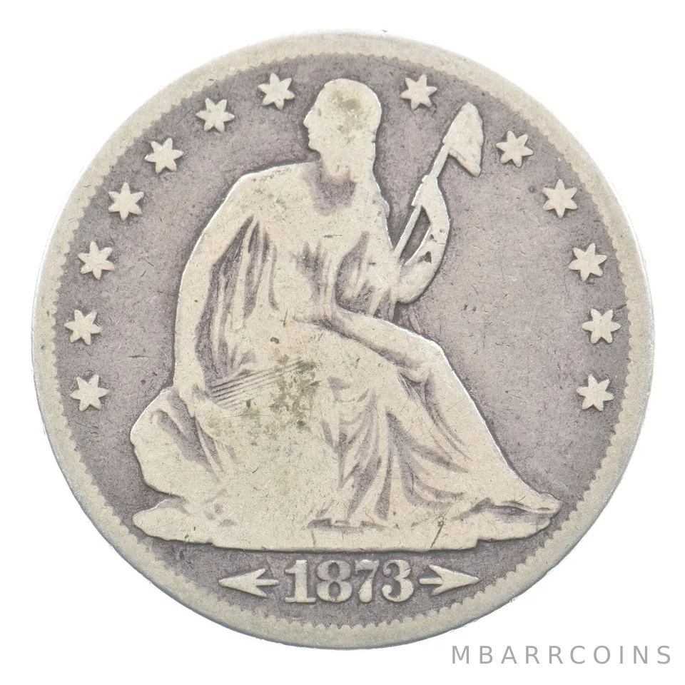 1873 Seated Liberty Half Dollar Arrows *6146
