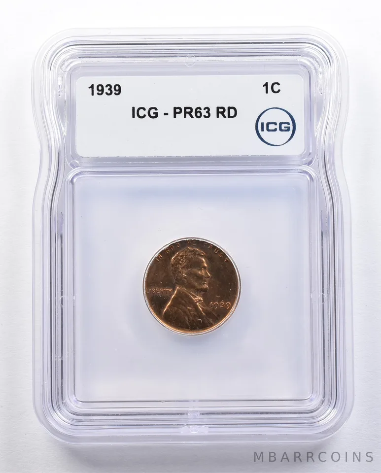 1939 Lincoln Wheat Cent PR63 RD ICG *1647