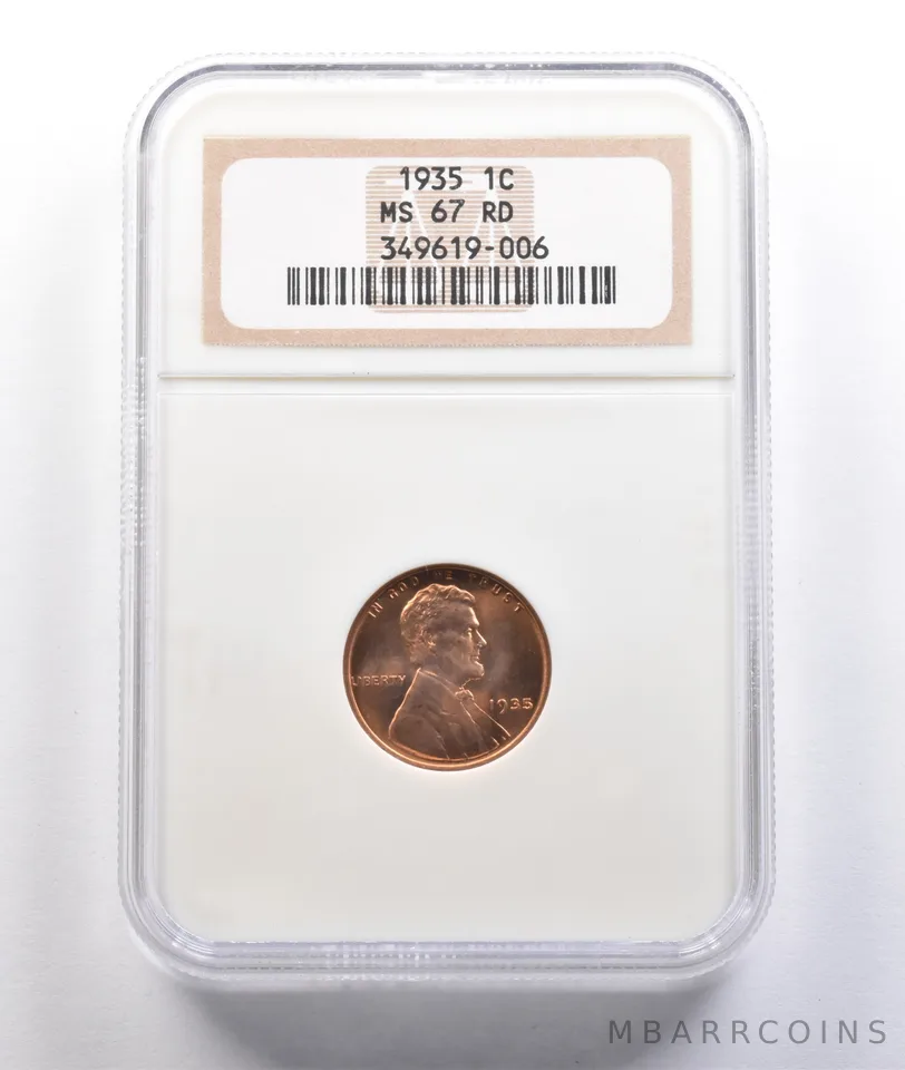 1935 Lincoln Wheat Cent MS67 RD NGC Old HOLDER *6826