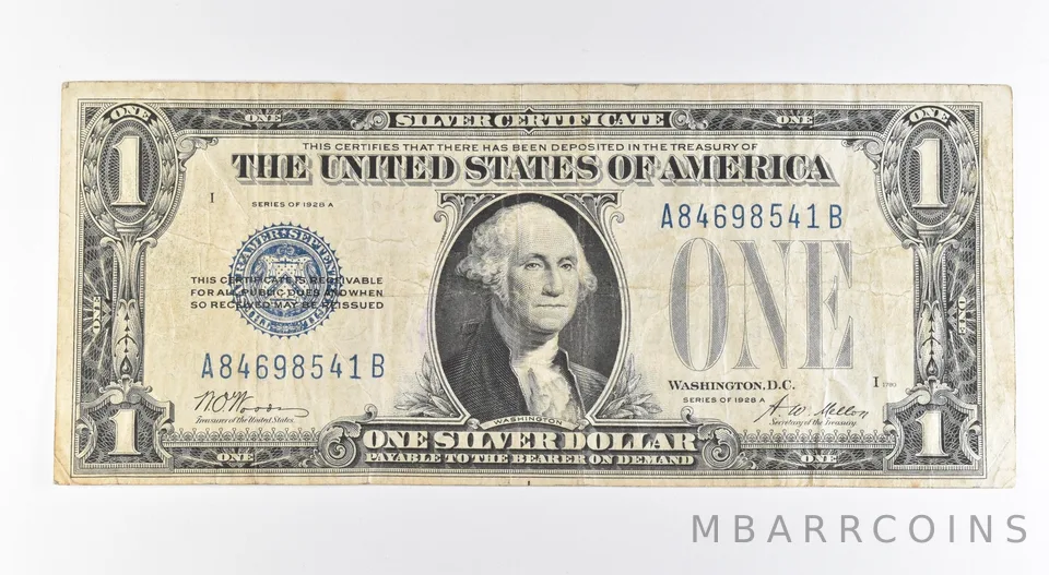 1928 A $1 Silver Certificate Blue Seal Fr#1601 *0406