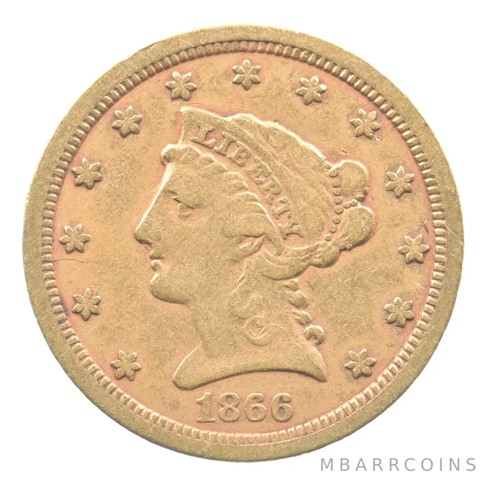 1866-S $2.50 Liberty Head Gold Quarter Eagle *9987