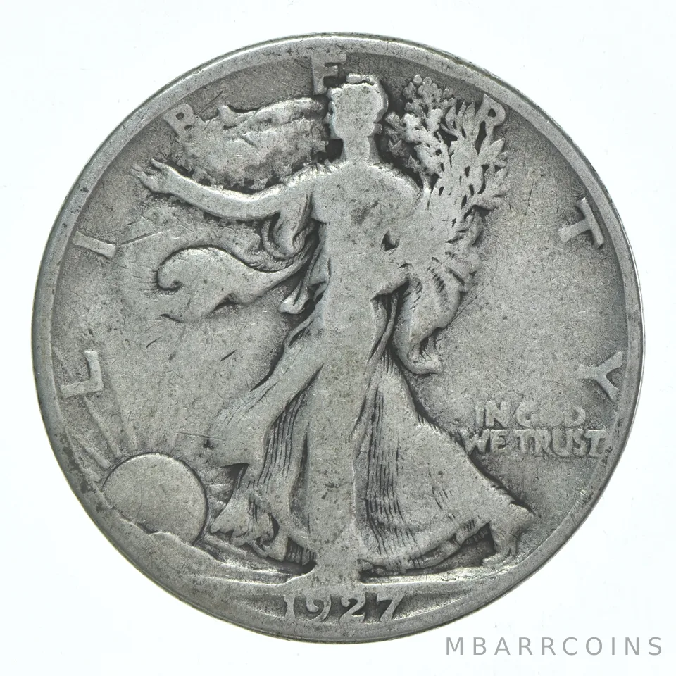 1927-S Walking Liberty Half Dollar CIRC 90% Silver