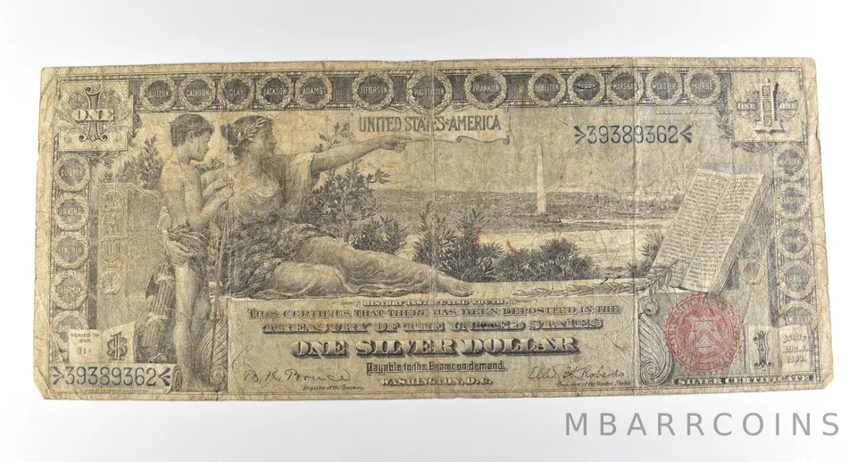 1896 R $1 Silver Certificate Large Note Red Seal *3972