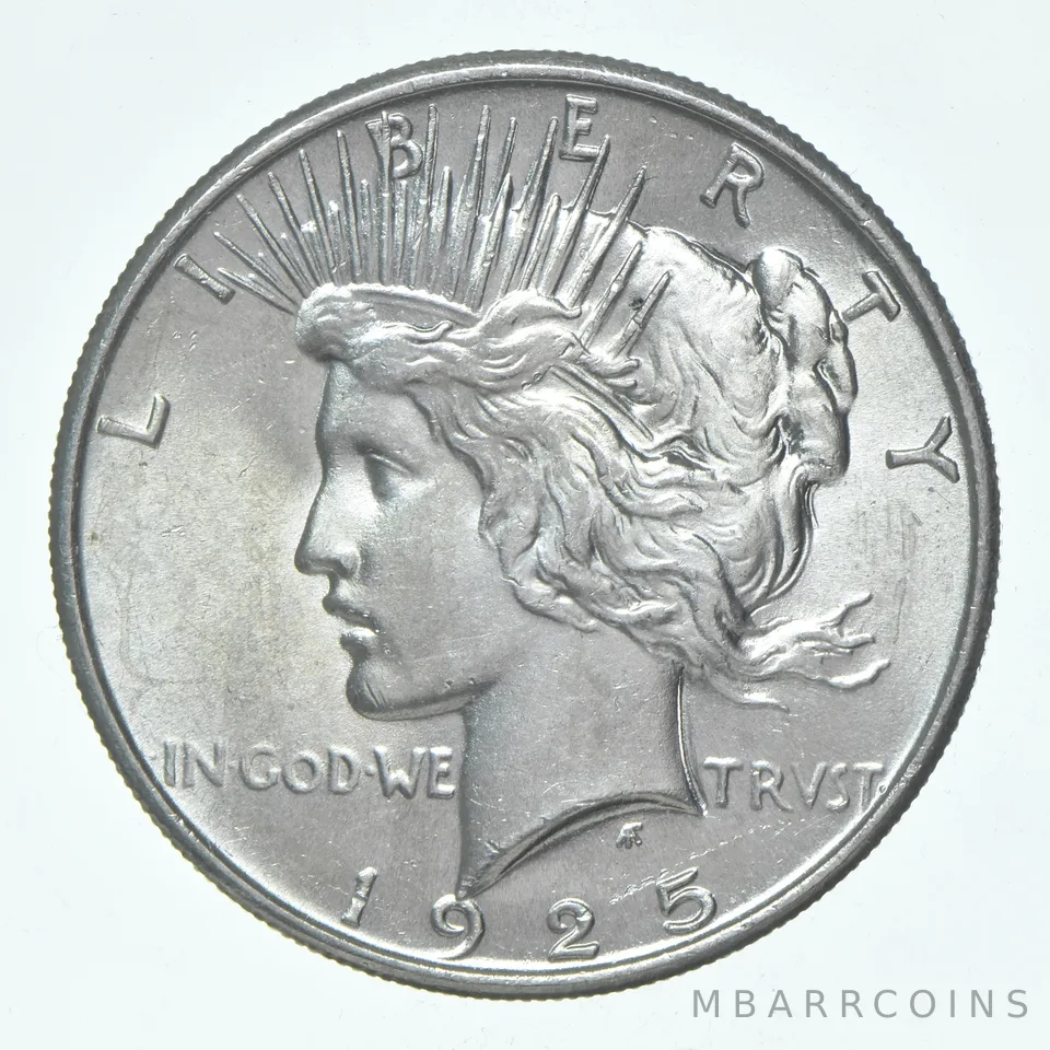 (1) AU 1925 (P) Peace Silver Dollar 90% - Almost Unc -Dripping with Luster