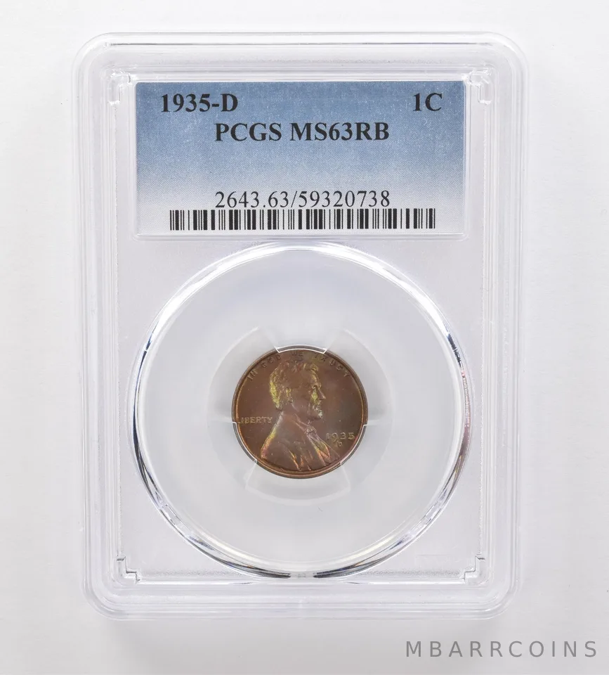 1935-D Lincoln Wheat Cent MS63 RB PCGS Beautiful Tone *2061