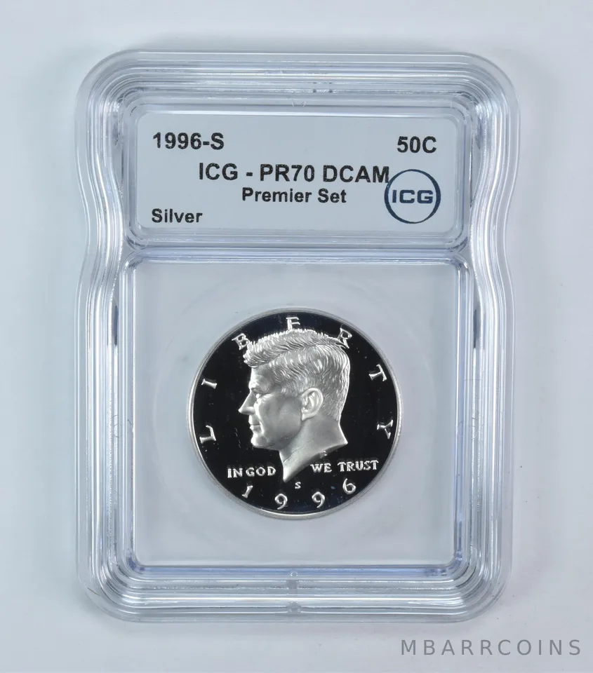 1996-S Kennedy Half Dollar Silver Premier Set PR70 DCAM ICG
