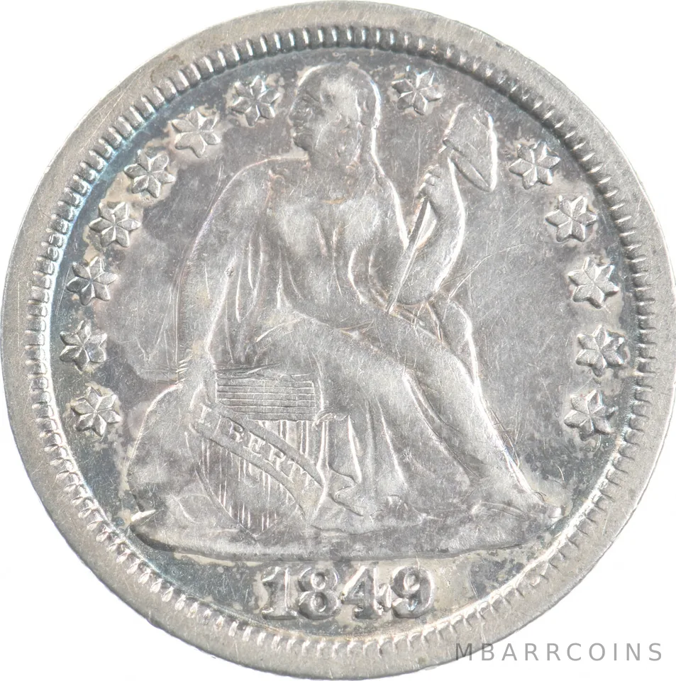 1849 Seated Liberty Dime Beautiful Tone *7799