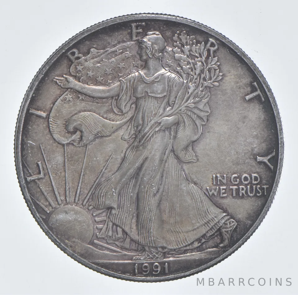 Better Date 1991 American Silver Eagle 1 Troy Oz .999 Fine Silver *980