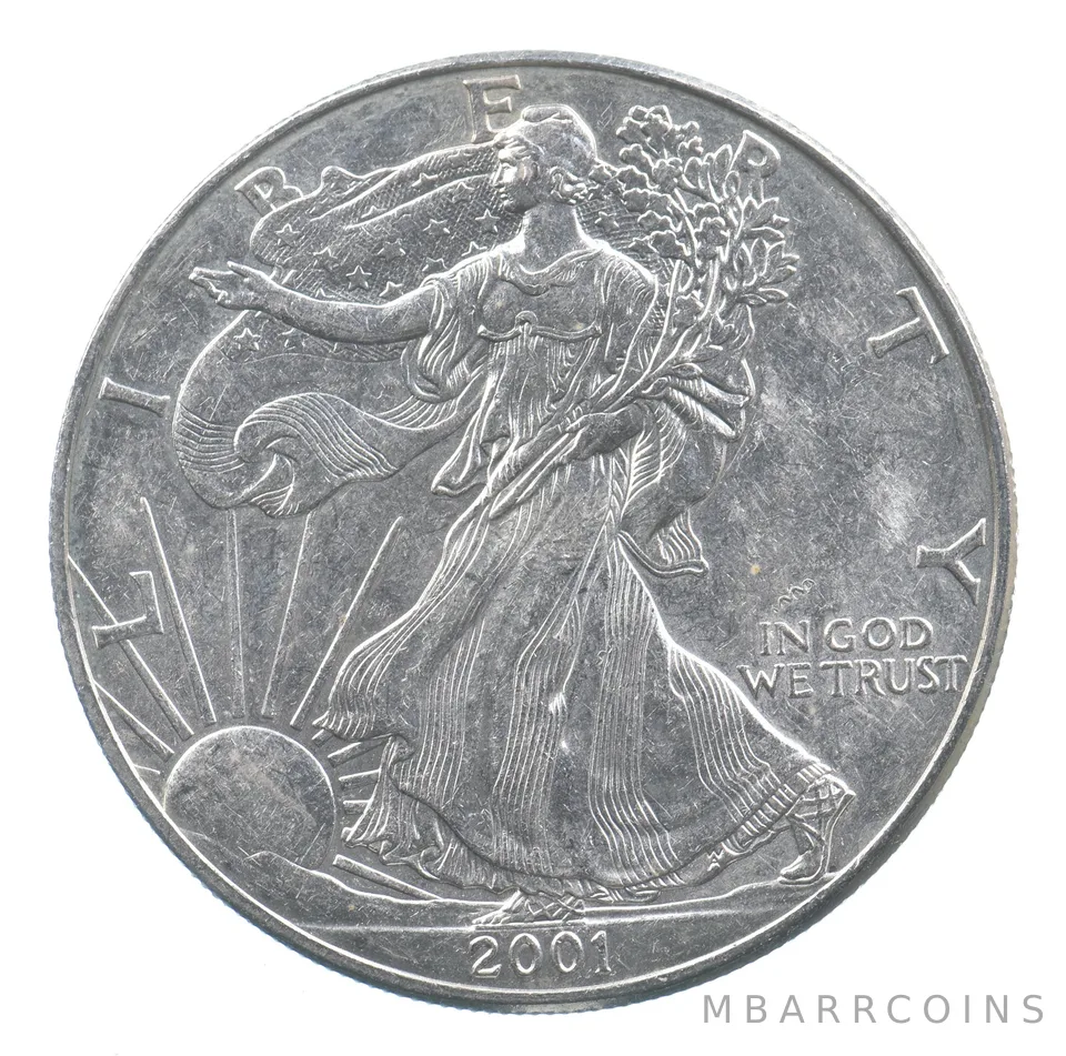Better Date 2001 American Silver Eagle 1 Troy Oz .999 Fine Silver *654