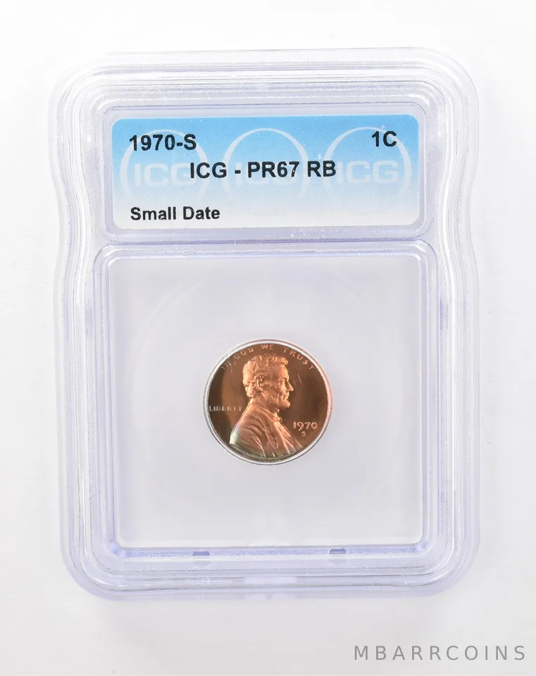 1970-S Lincoln Memorial Cent Small Date PR67 RB ICG Peripheral Tone *0364