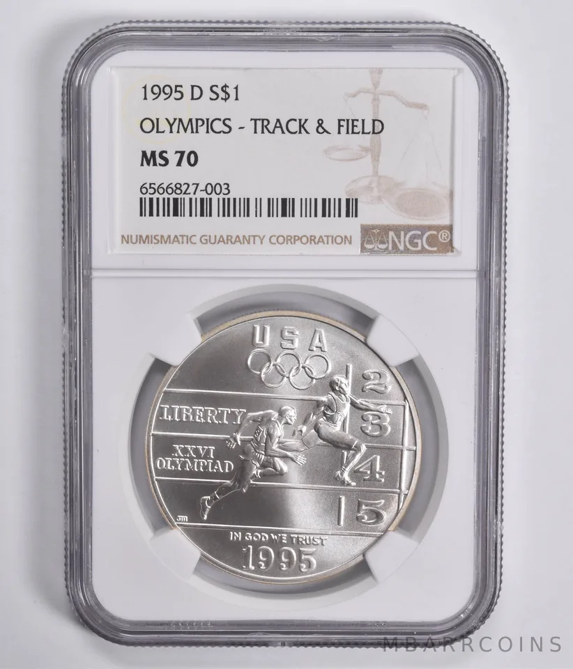 1995-D Olympic Track & Field Commemorative $1 MS70 NGC Brown Label