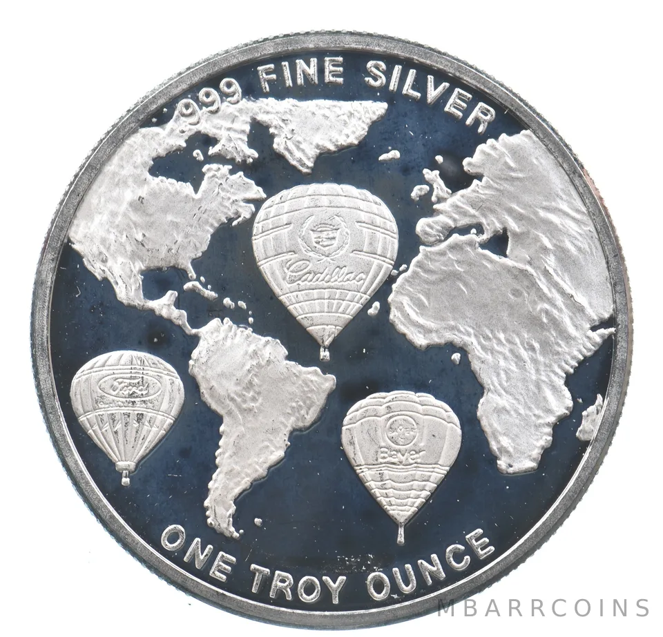 VINTAGE Art Bar/Round 1996 Kodak Albuquerque Balloon Fiesta Silver 1 T Oz *222