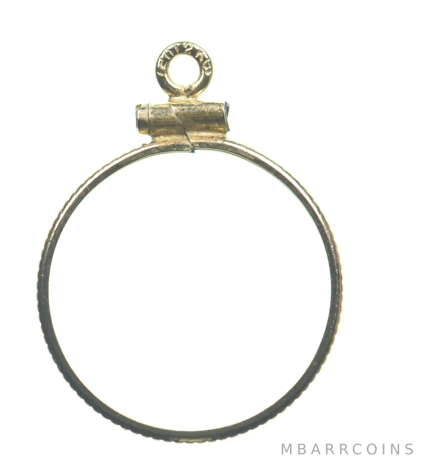 12k 0.6 Gram Gold Filled 15.5mm 1/10 Krugerrand Coin Bezel Pendant Frame *4886