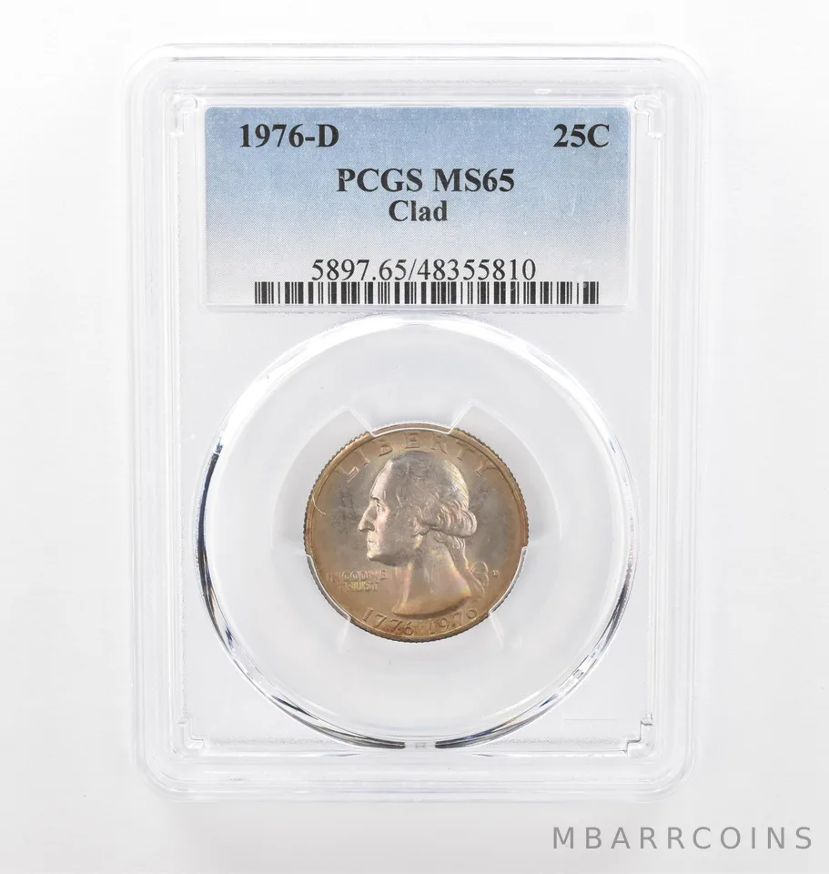 1976-D Washington Quarter Clad MS65 PCGS Beautiful Tone *2238