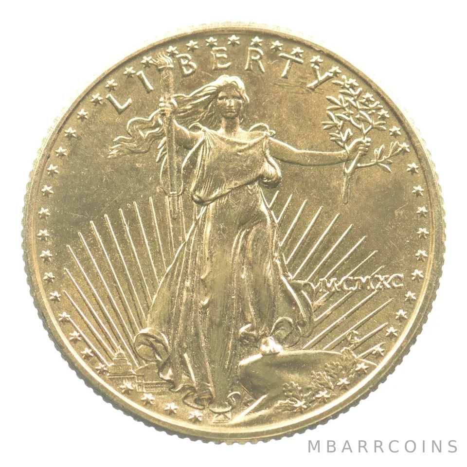1990 $10 American Gold Eagle 1/4 Oz Gold *5642