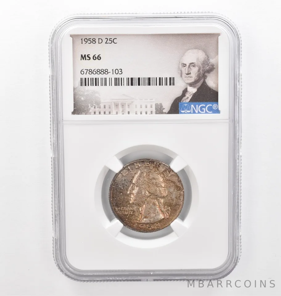 1958-D Washington Quarter MS66 NGC Beautiful Tone *2310