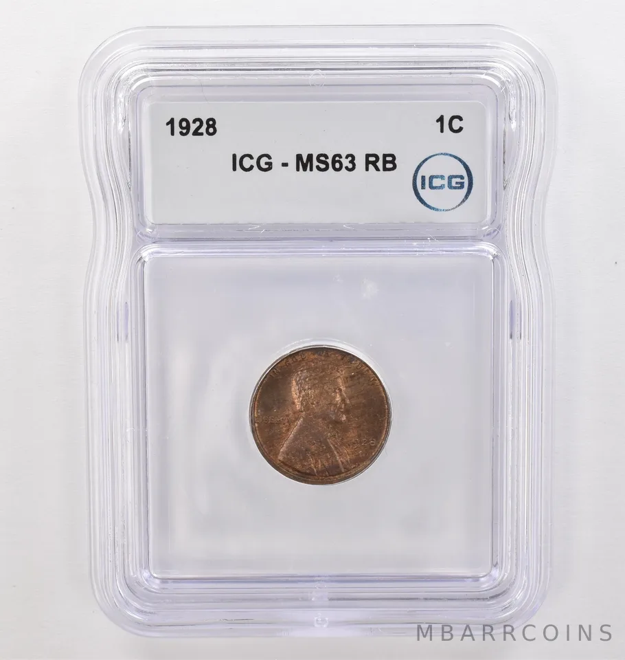 1928 Lincoln Wheat Cent MS63 RB ICG Beautiful Tone *4178