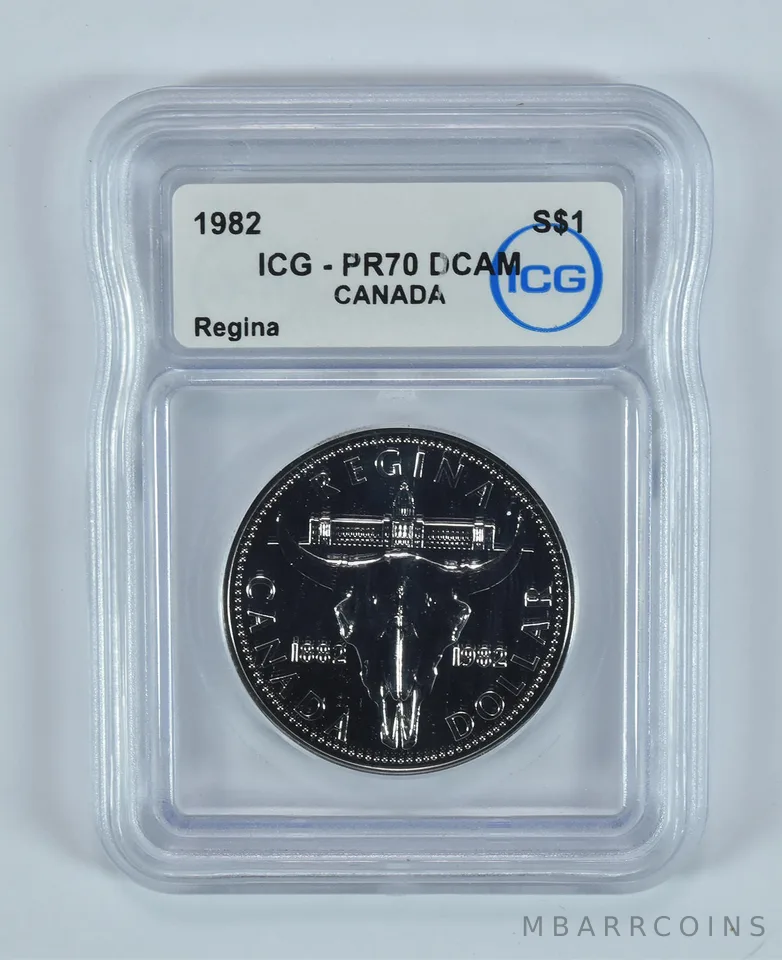 1982 Canada Silver Dollar Regina PR70 DCAM ICG