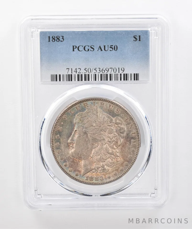 1883 Morgan Silver Dollar AU50 PCGS Beautiful Tone *1489