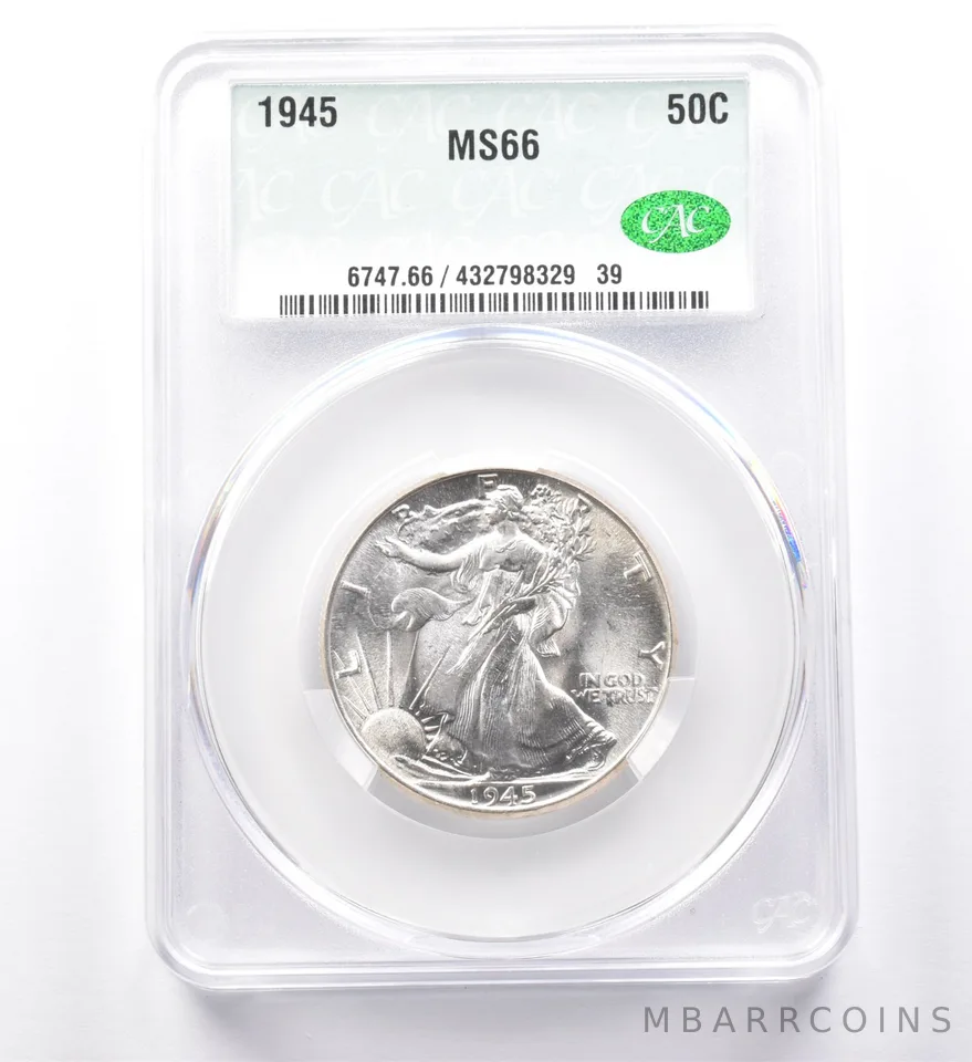 1945 Walking Liberty Half Dollar MS66 CAC a0019