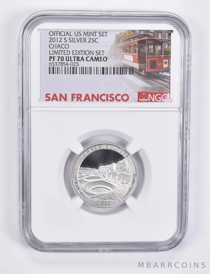 2012-S Silver PF70 UCam Chaco Quarter NGC Limited Edition SF Lbl