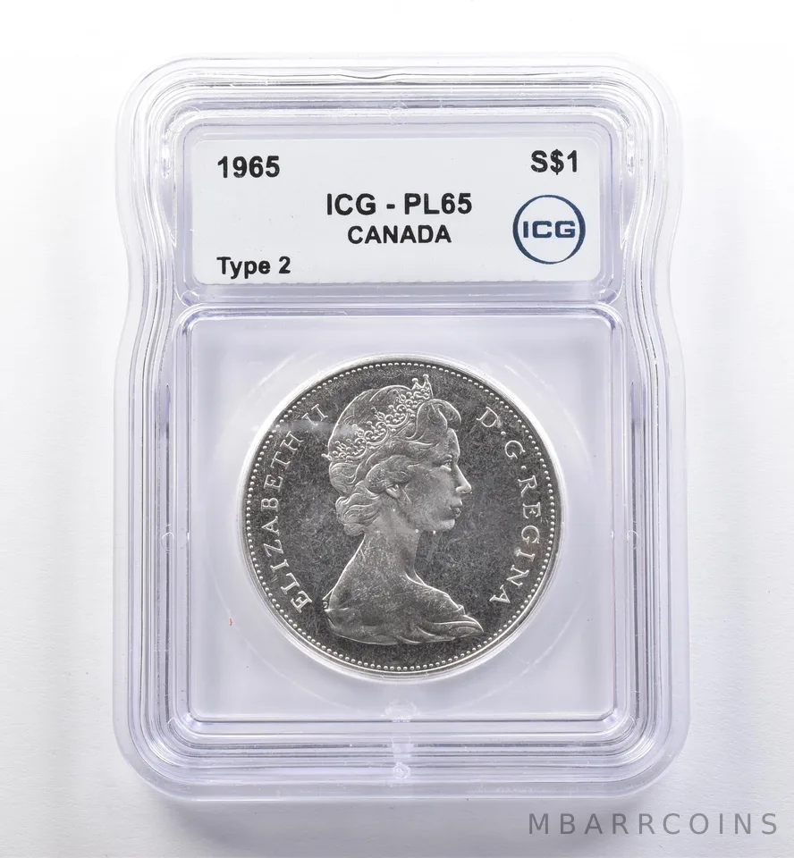 1965 Canada 1 Dollar Silver Type 2 PL65 ICG *0226