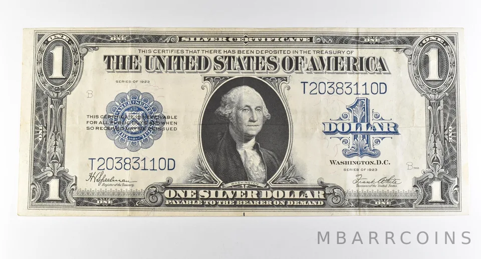 1923 $1 Silver Certificate Large Note Blue Seal *2943