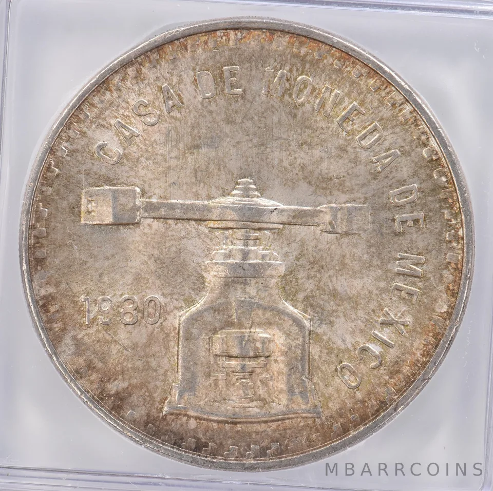 1980 Mo Mexico 1 Onza MS65 ICG Beautiful Tone *0843