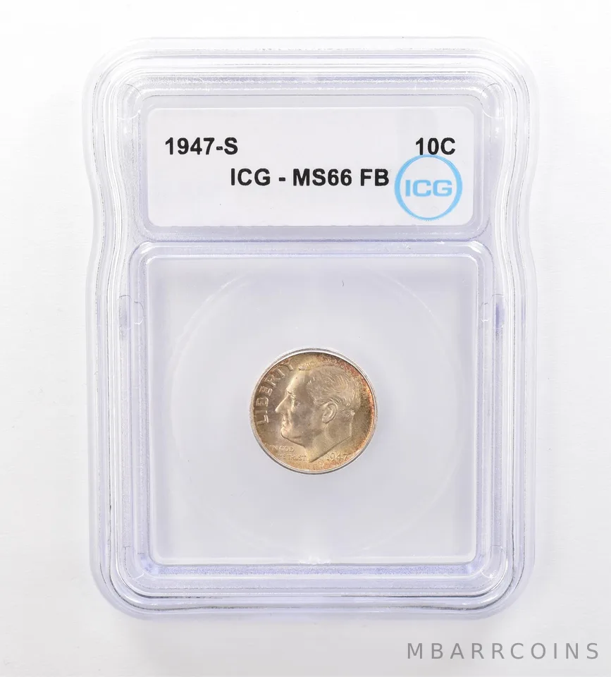 1947-S Roosevelt Dime MS66 FB ICG Beautiful Tone *7534