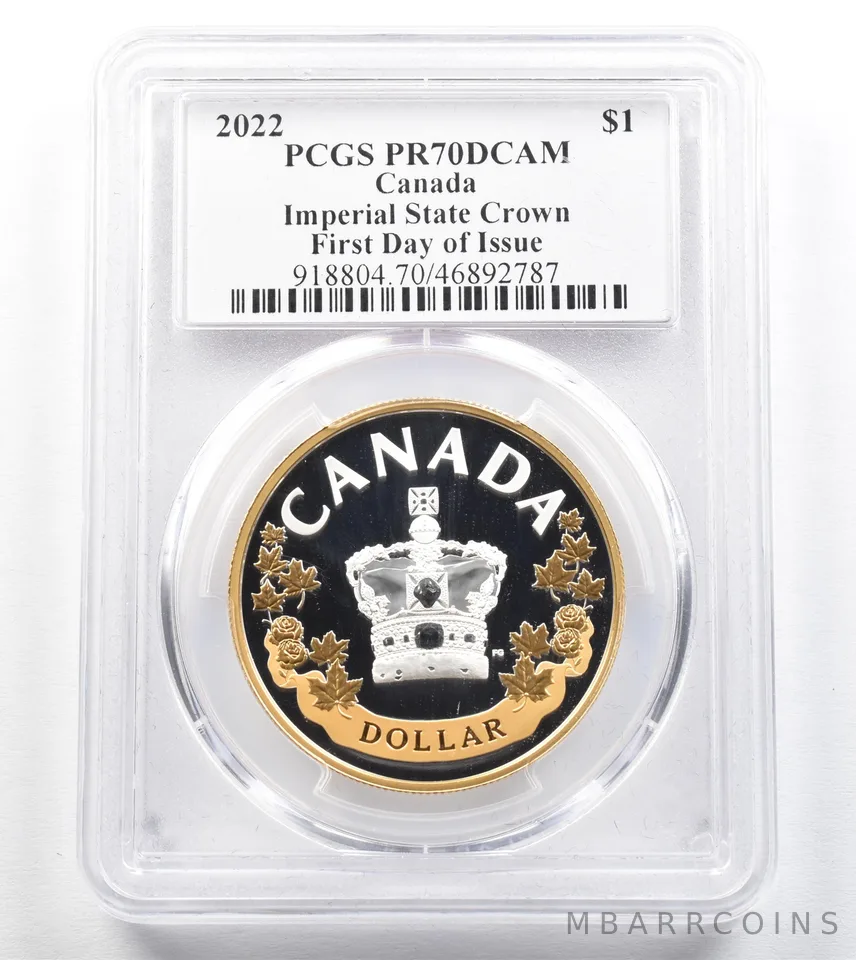 2022 Canada 1 Dollar Imperial State Crown Silver FDOI PR70 PCGS Blunt *0749